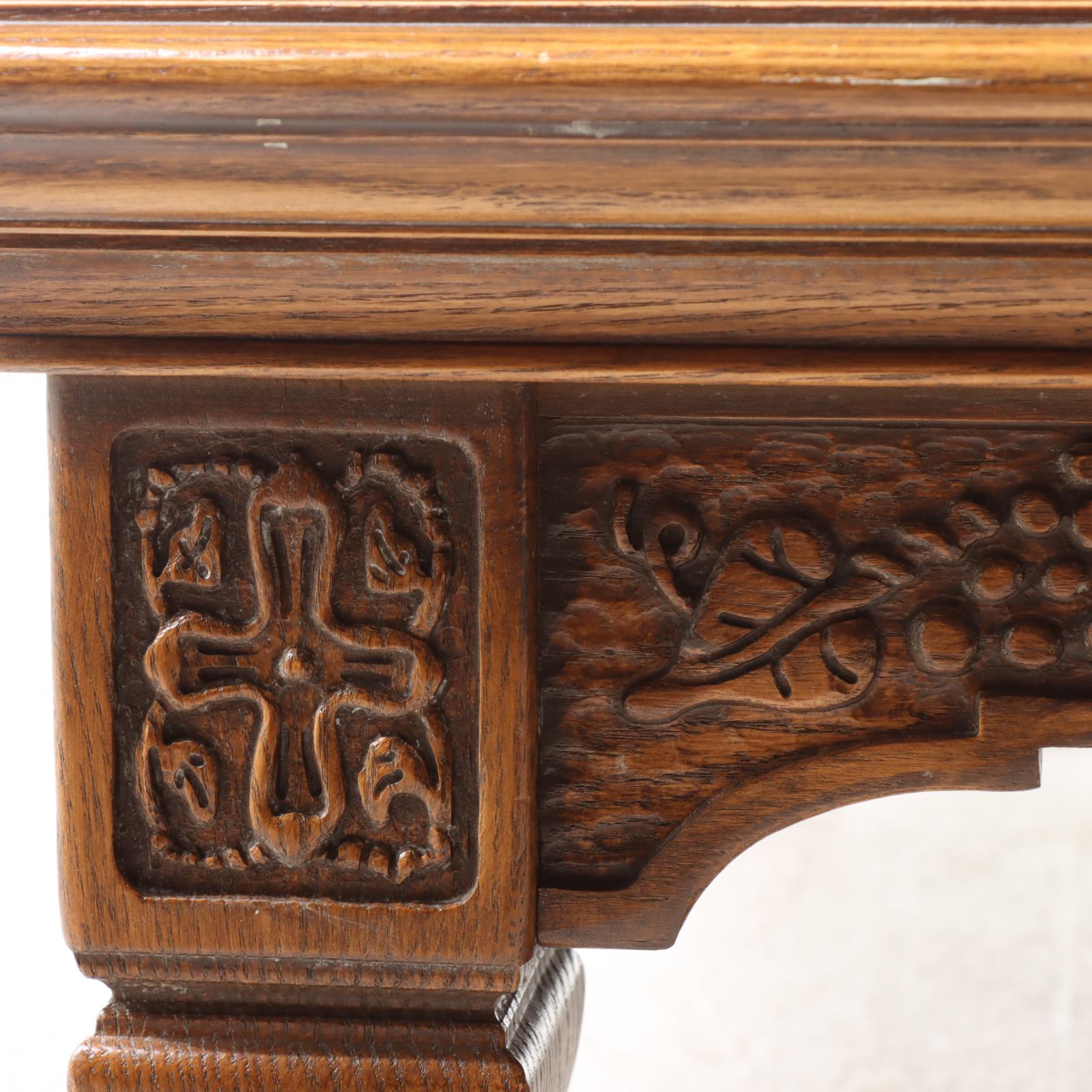 Romweber Viking Oak Oak and Parquetry Coffee Table, Mid to Late 20th