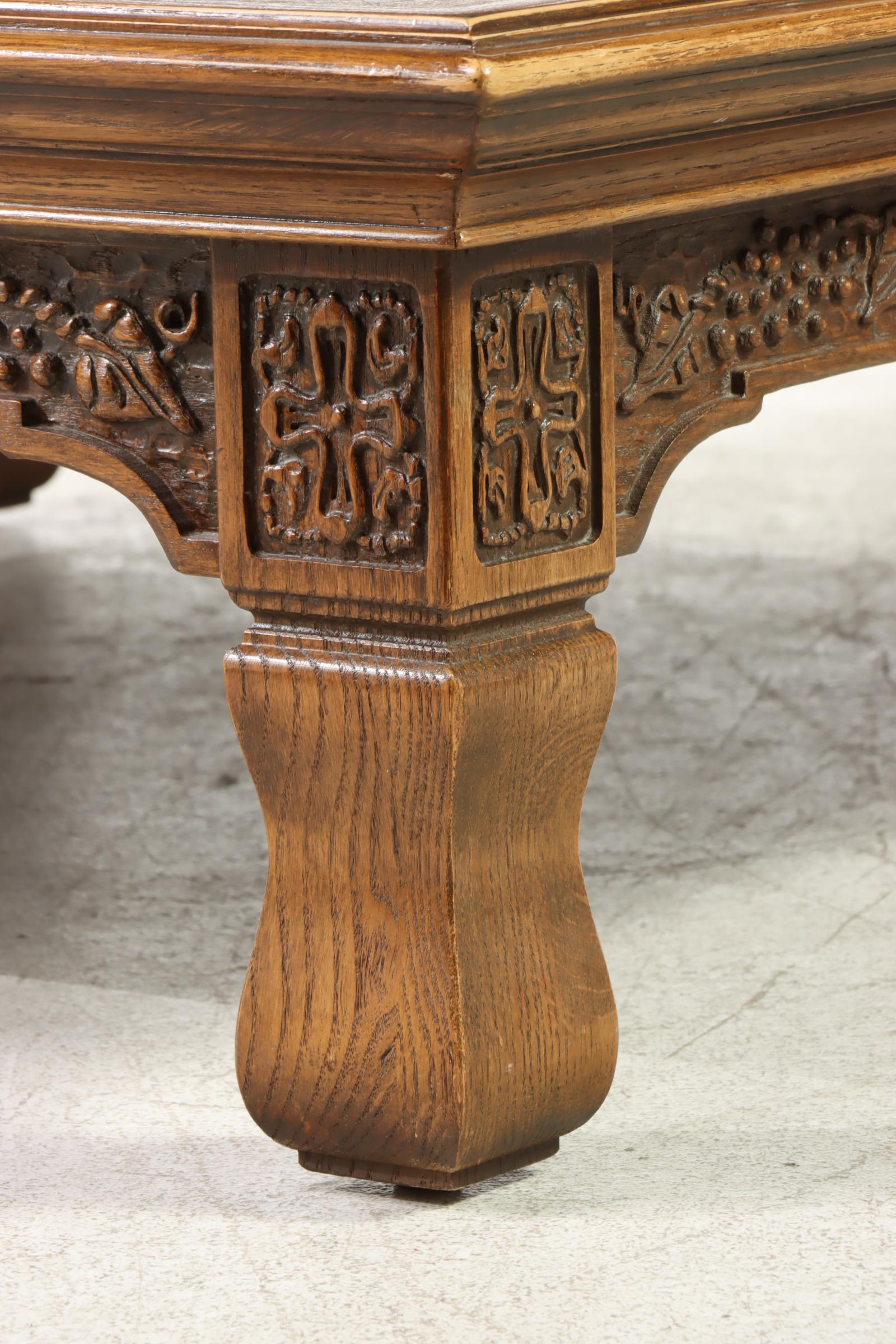 Romweber Viking Oak Oak and Parquetry Coffee Table, Mid to Late 20th