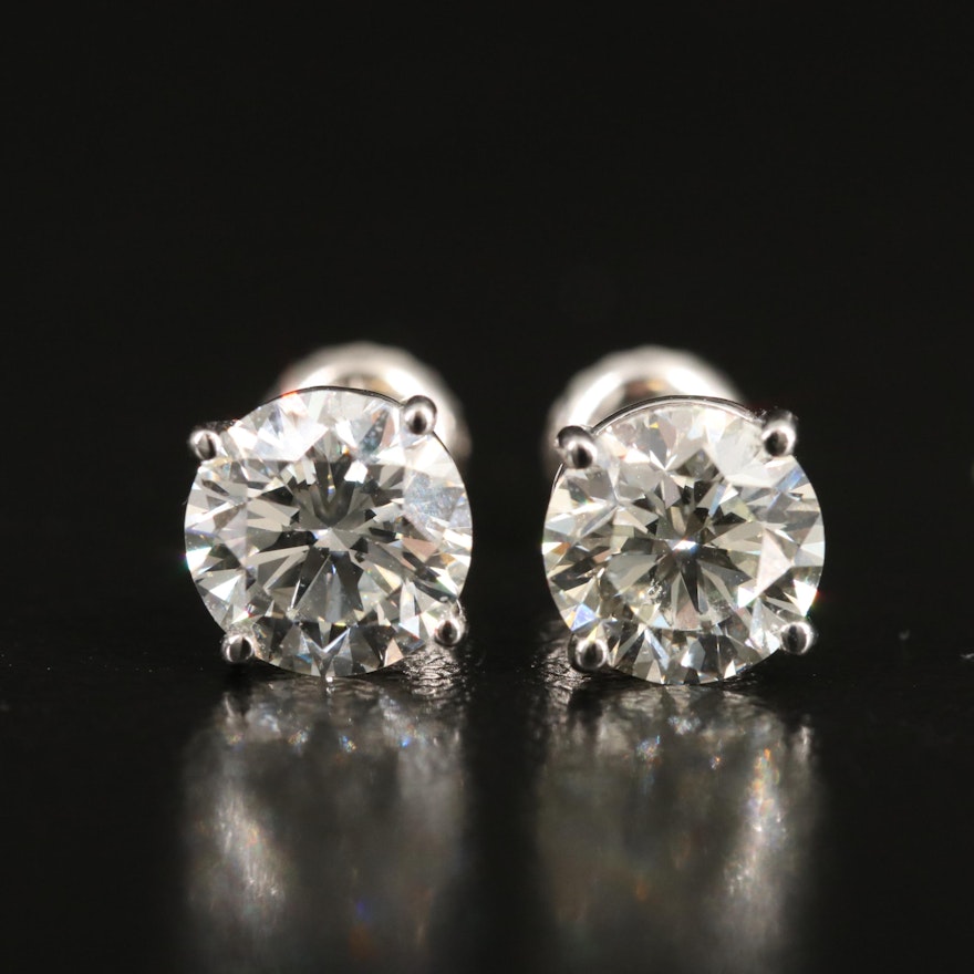 14K 2.39 CTW Lab Grown Diamond Stud Earrings