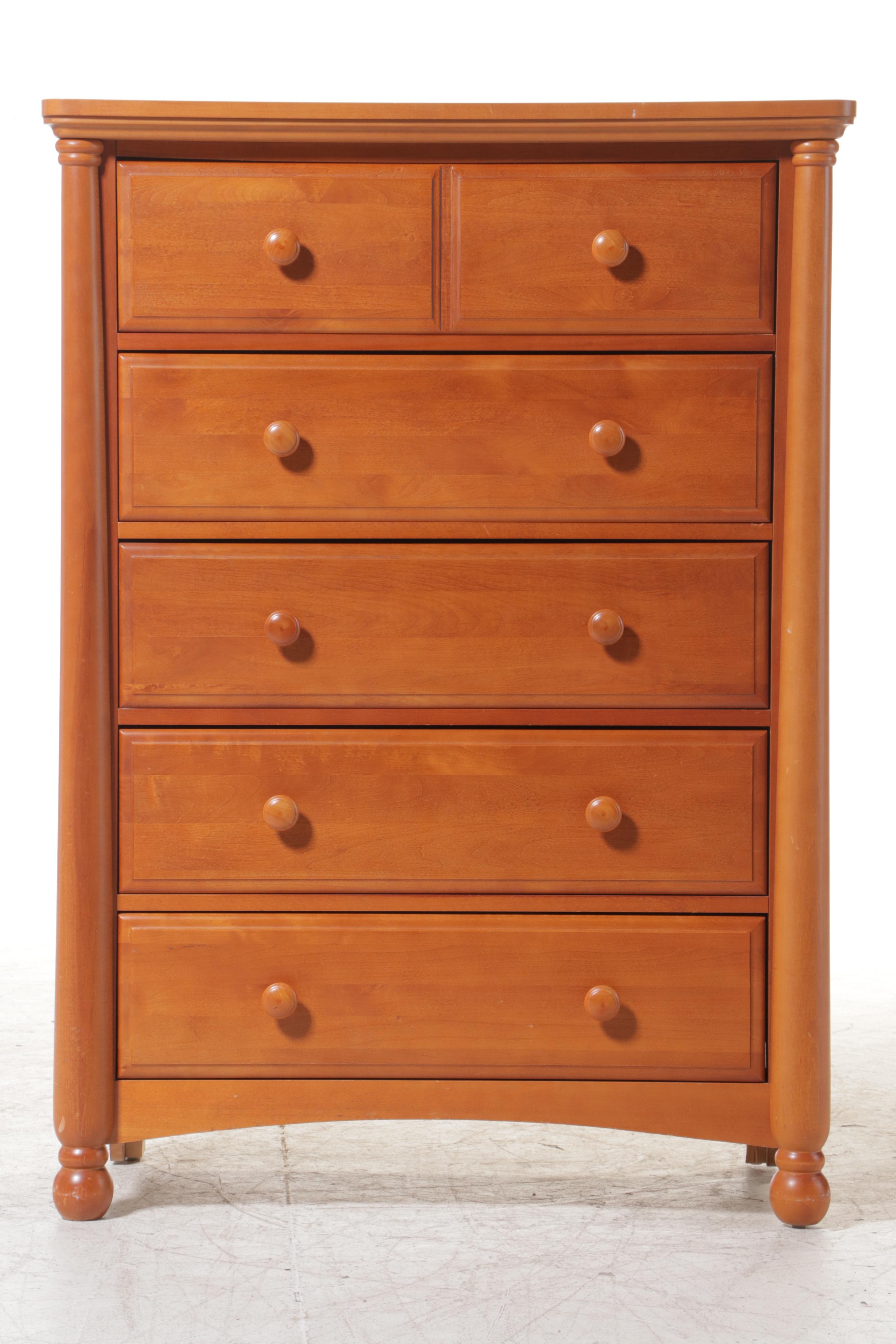 Natart Juvenile Empire Style Hardwood FiveDrawer Chest EBTH