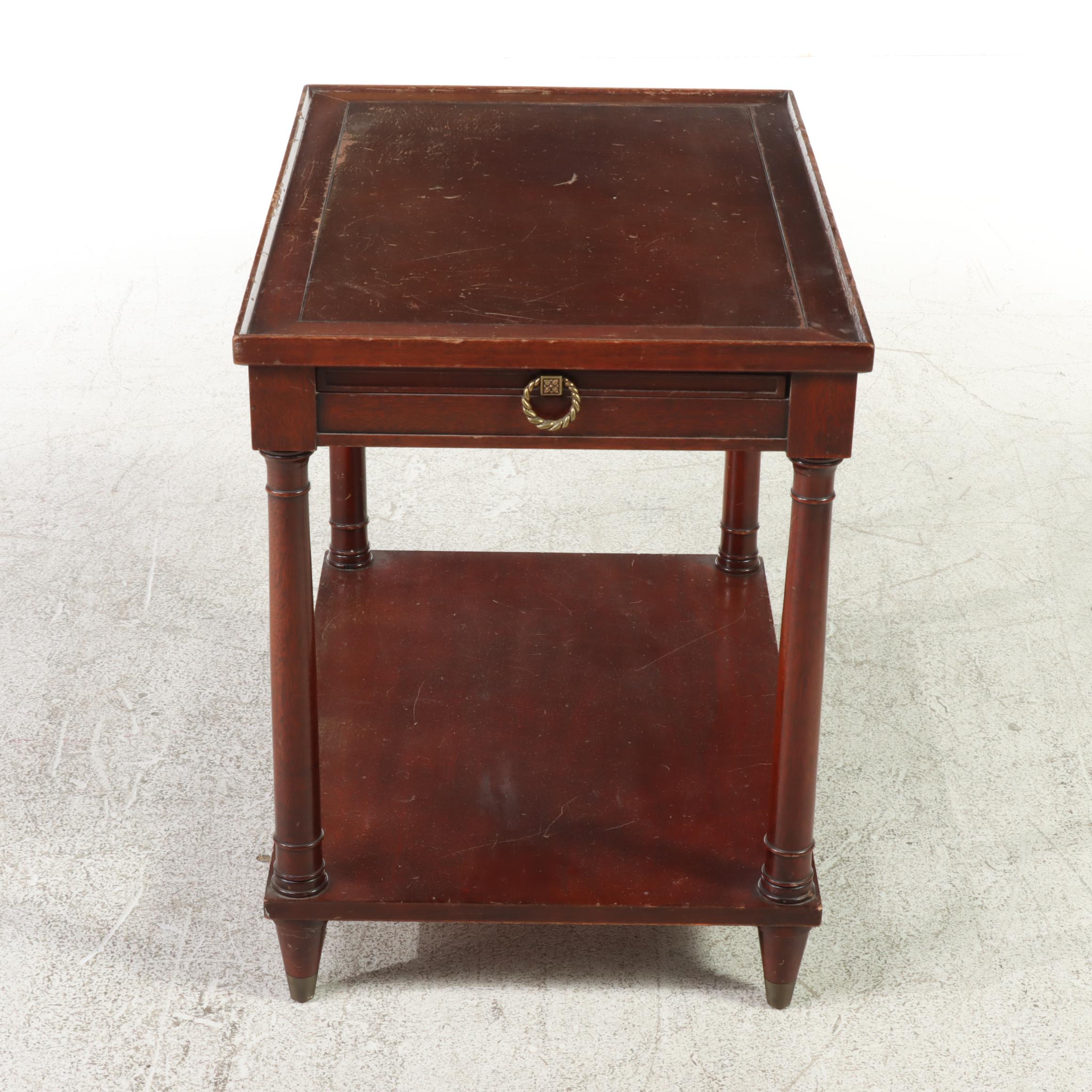 Fine Arts Furniture Co. Empire Style Mahogany TwoTier Side Table, 20th