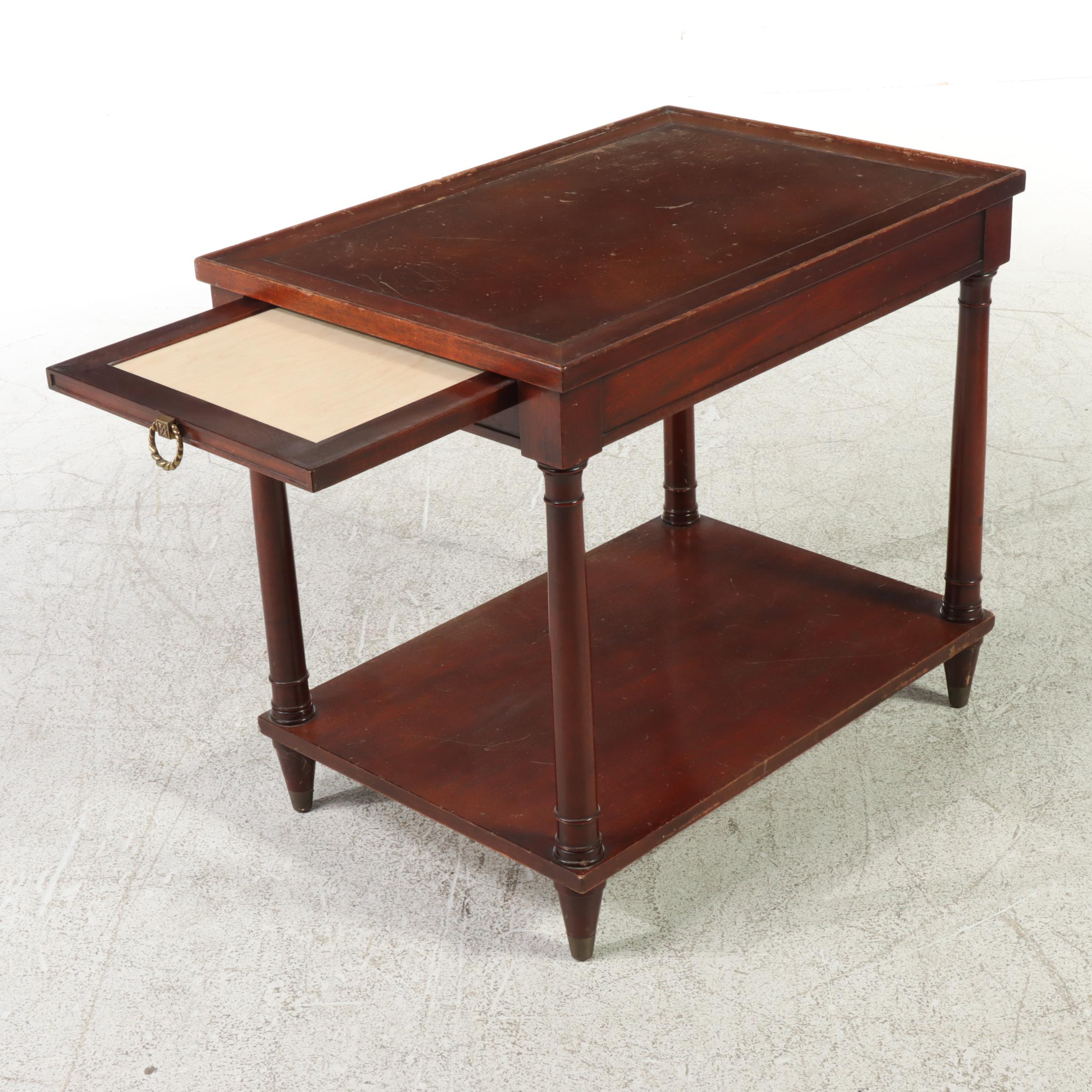 Fine Arts Furniture Co. Empire Style Mahogany TwoTier Side Table, 20th