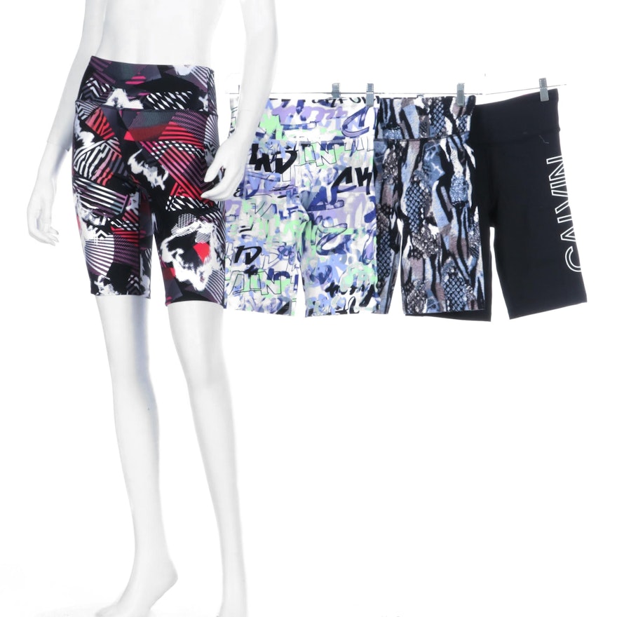 Calvin Klein Print and High-Waisted Bike Shorts, New With Tags