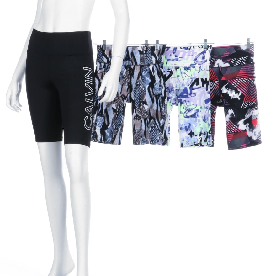 Calvin Klein Print and Solid High-Waisted Bike Shorts, New With Tags