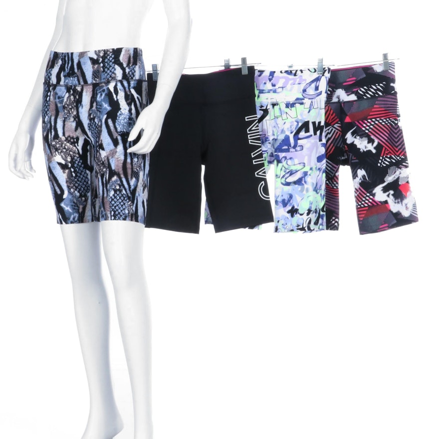 Calvin Klein Print and Solid High-Waisted Bike Shorts, New With Tags