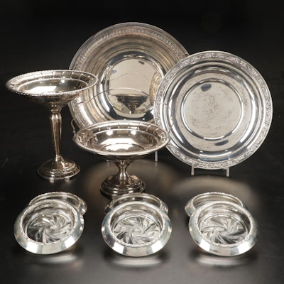 Gorham Sterling Silver Bowl with Weighted Compotes and Other Tableware