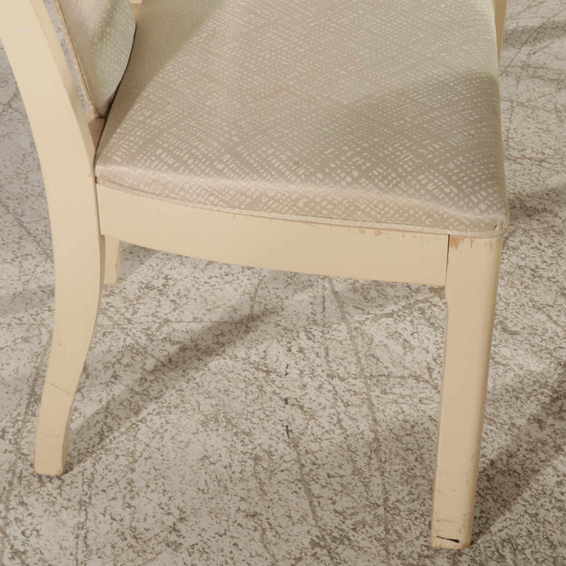 Modernist Travertine, Brass and Glass Dining Table with Broyhill