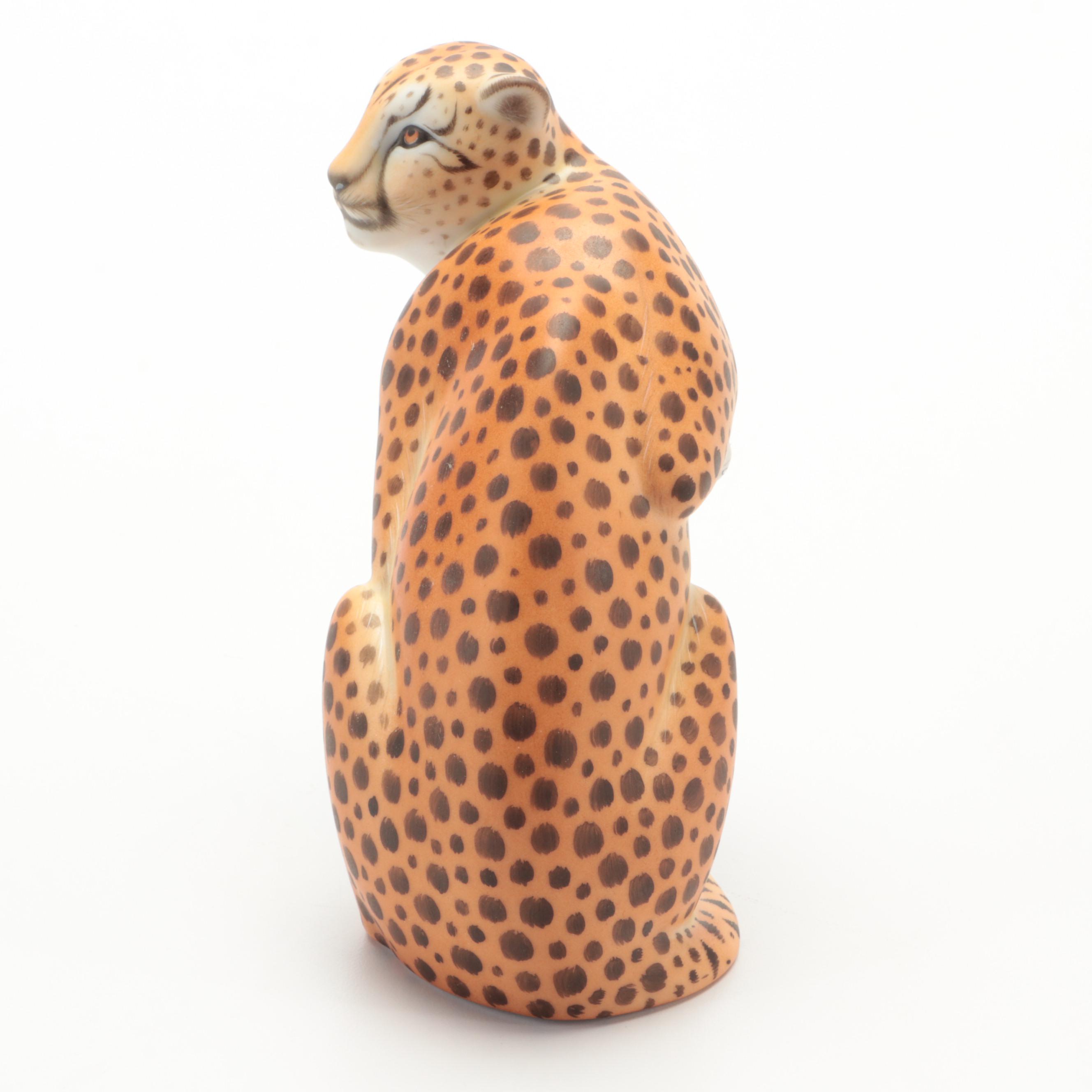Herend Natural "Cheetah" Porcelain Figurine EBTH