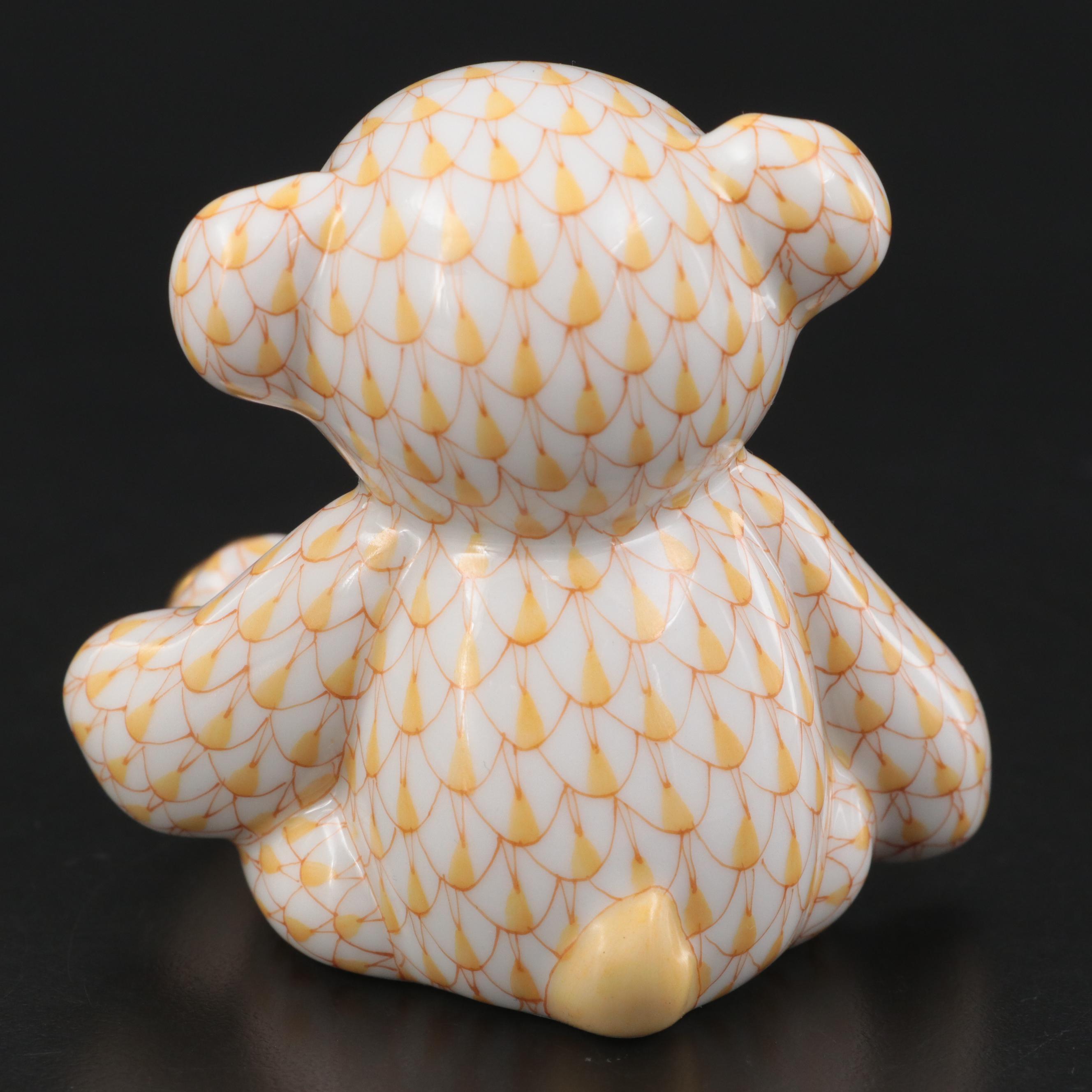 Herend Butterscotch "Teddy Bear" Porcelain Figurine EBTH