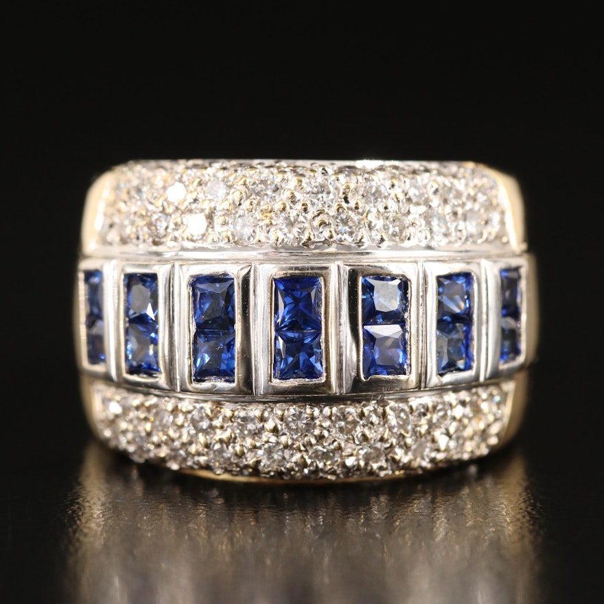 18K Sapphire and 1.05 CTW Diamond Ring