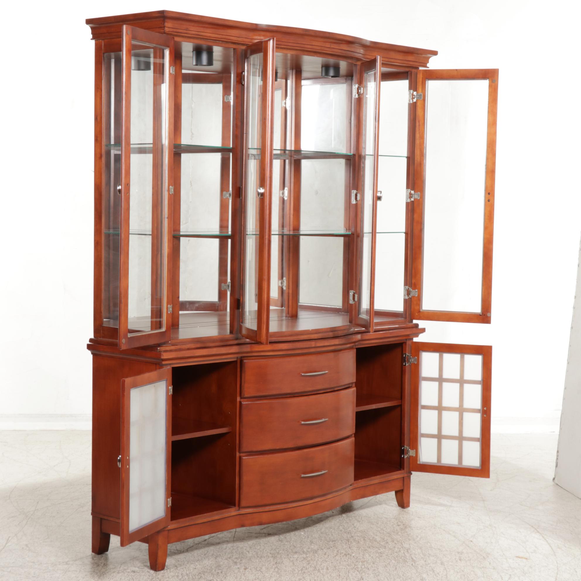 Coaster CherryStained Wood TwoPiece China EBTH