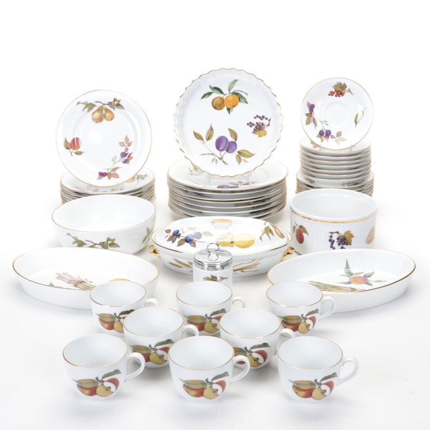 Royal Worcester "Evesham" Porcelain Dinnerware Service for Eight