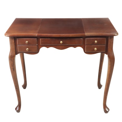 The Bombay Company Queen Anne Style Mahogany-Stained Enclosed Dressing Table