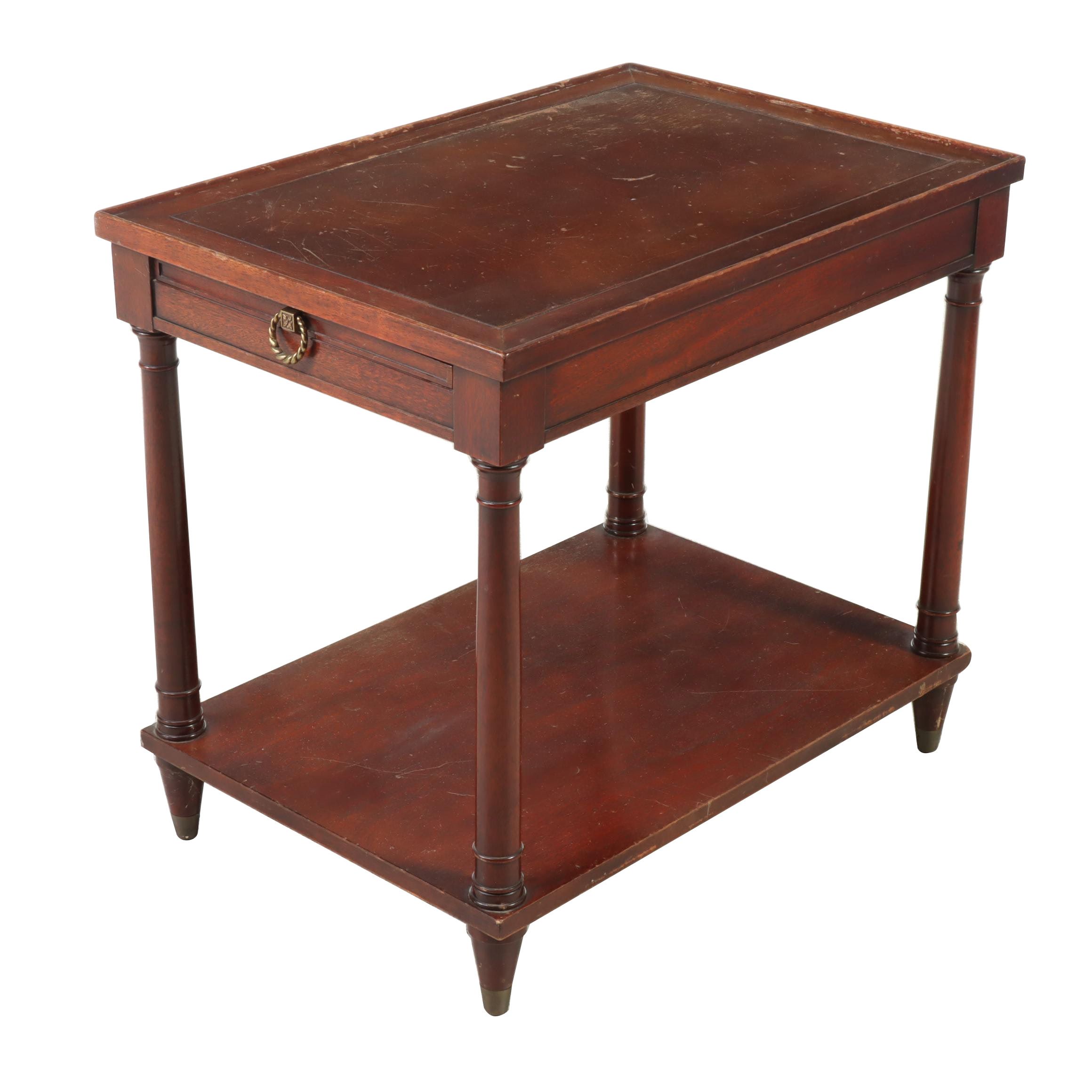 Fine Arts Furniture Co. Empire Style Mahogany TwoTier Side Table, 20th