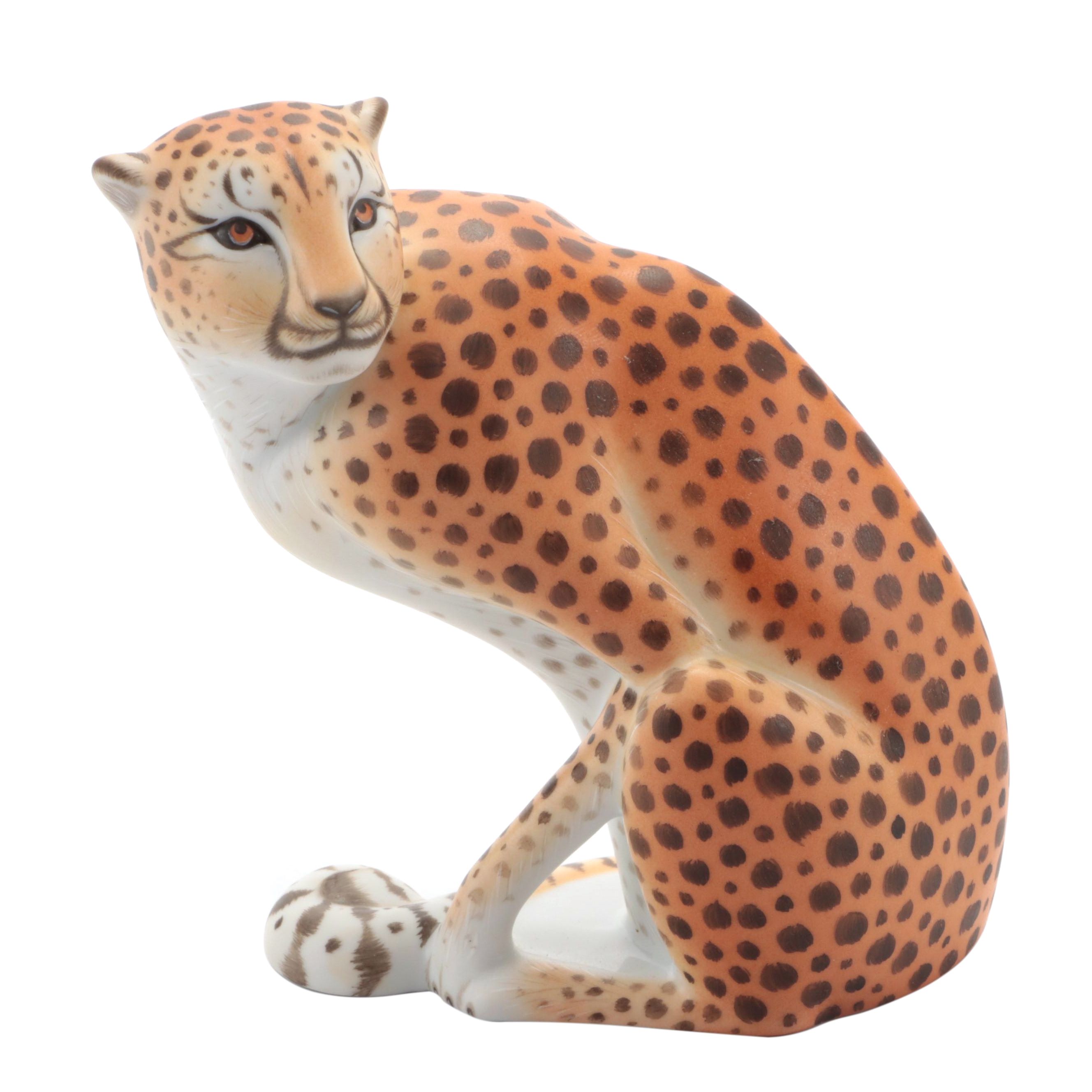 Herend Natural "Cheetah" Porcelain Figurine EBTH