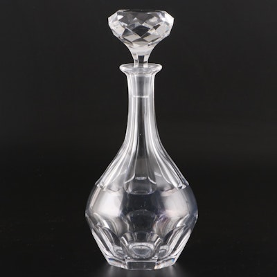 Panel Cut Crystal Decanter with Faceted Stopper