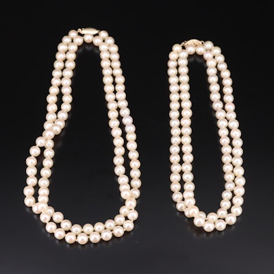 Pearl Necklaces with 14K Clasps