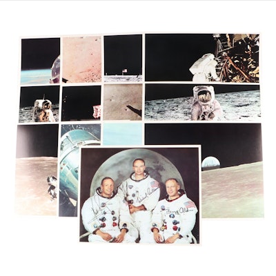 Offset Lithograph Photographs of Apollo 11 Moon Landing