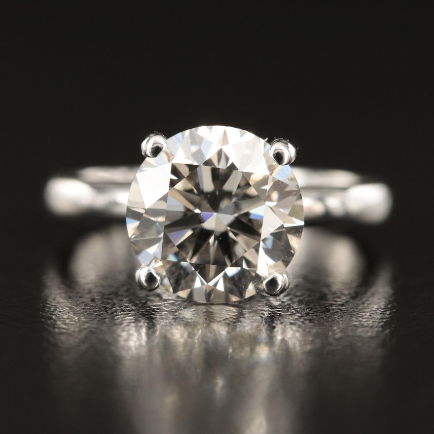 Platinum 4.00 CT Lab Grown Diamond Solitaire Ring