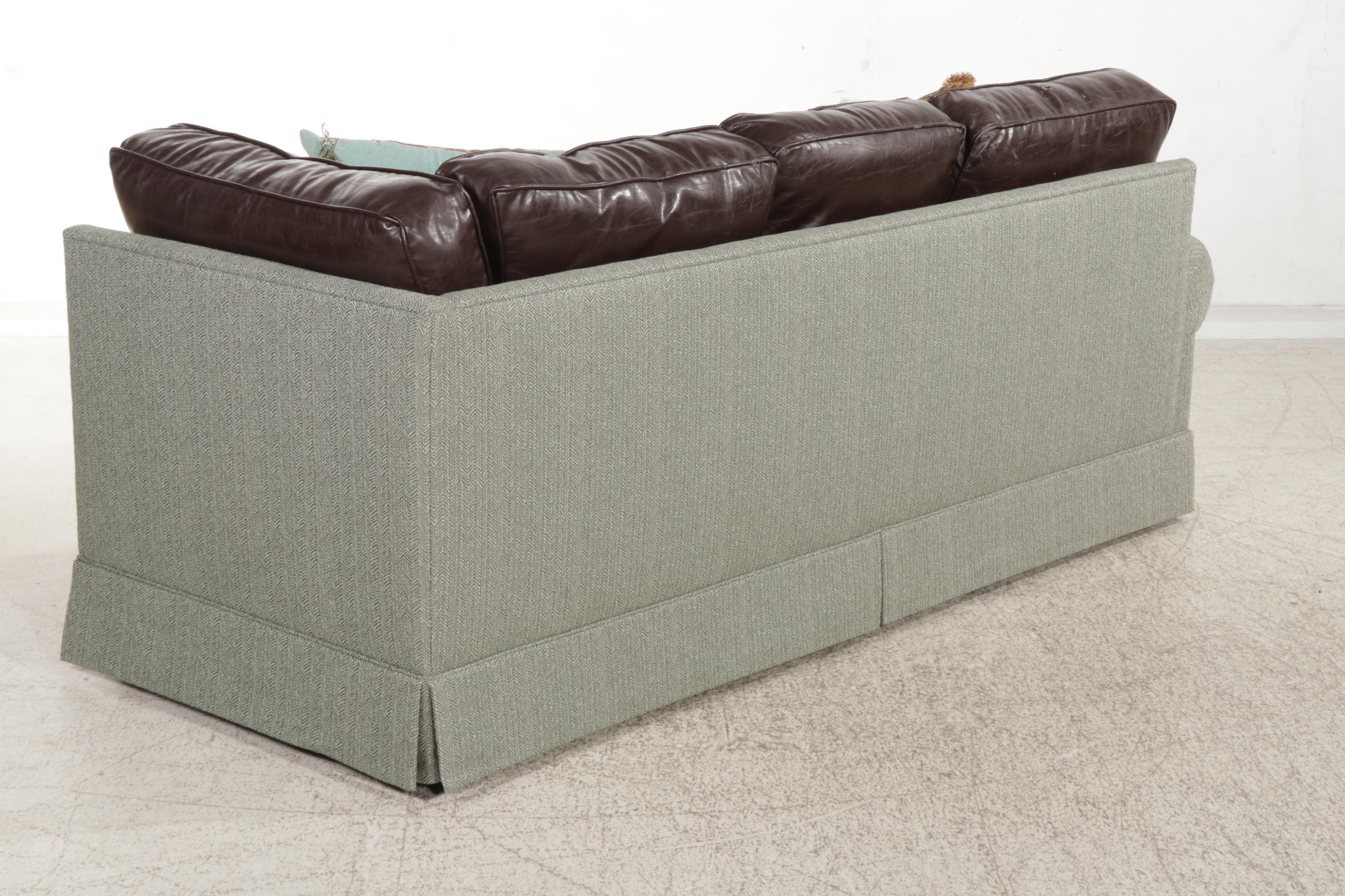 Norwalk Furniture Bonded Leather and Upholstered Sectional Sofa EBTH