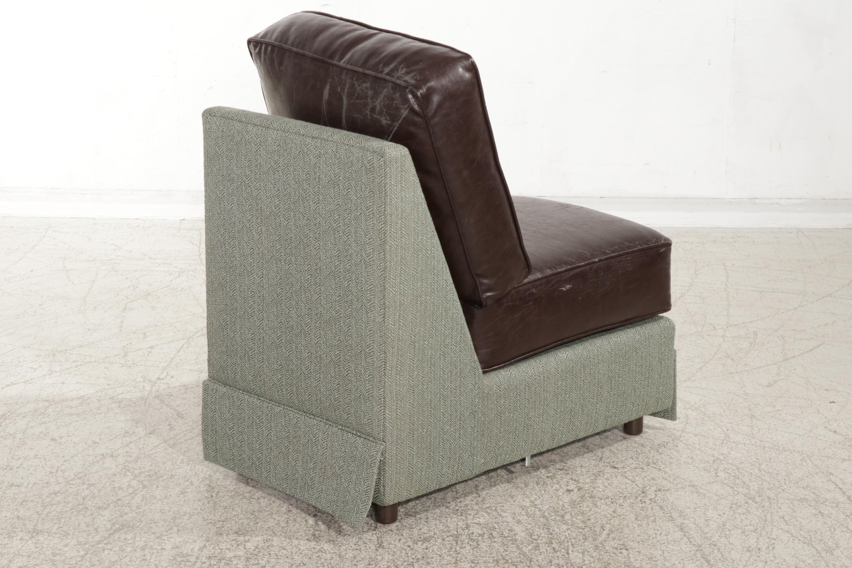 Norwalk Furniture Bonded Leather and Upholstered Sectional Sofa EBTH