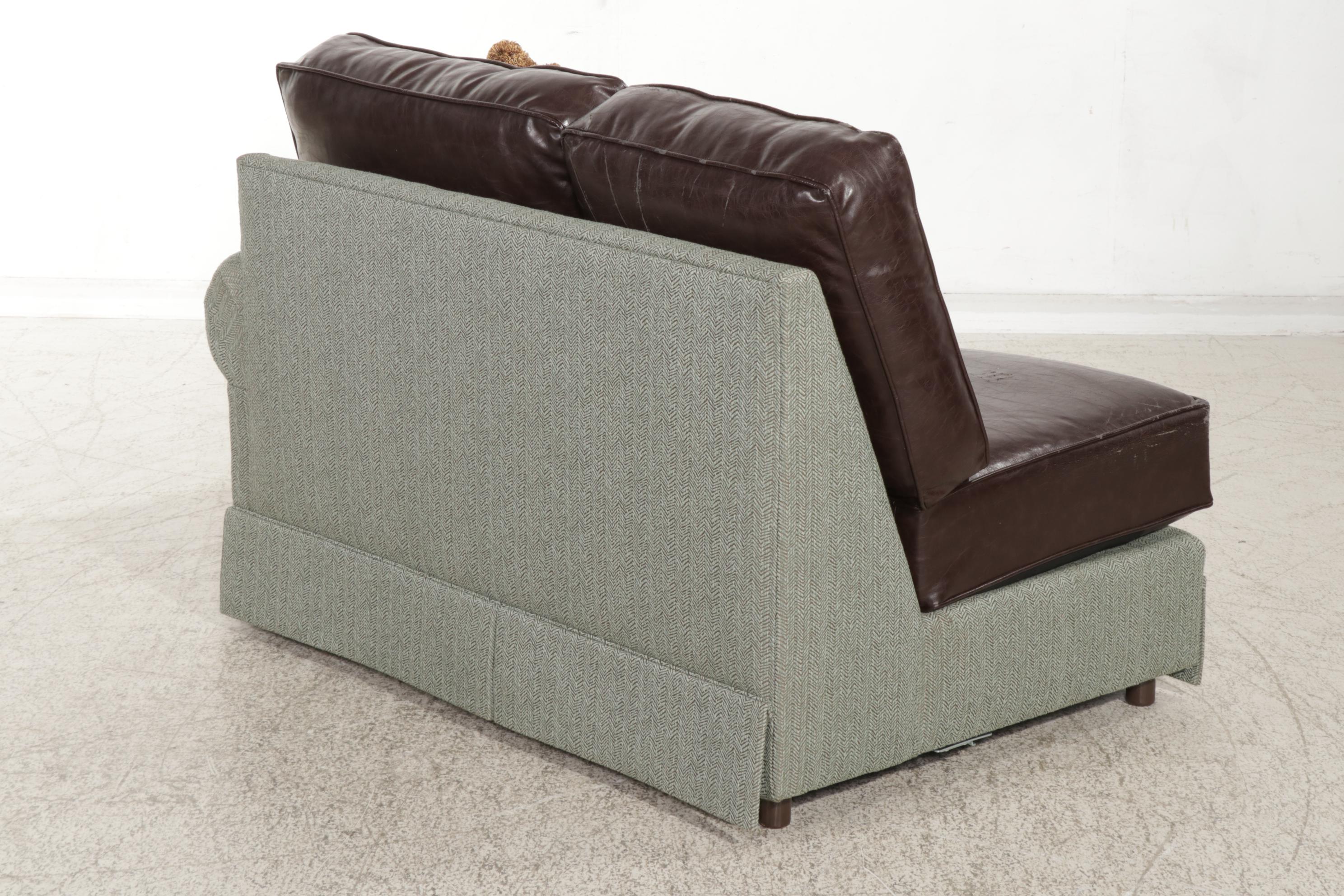 Norwalk Furniture Bonded Leather and Upholstered Sectional Sofa EBTH