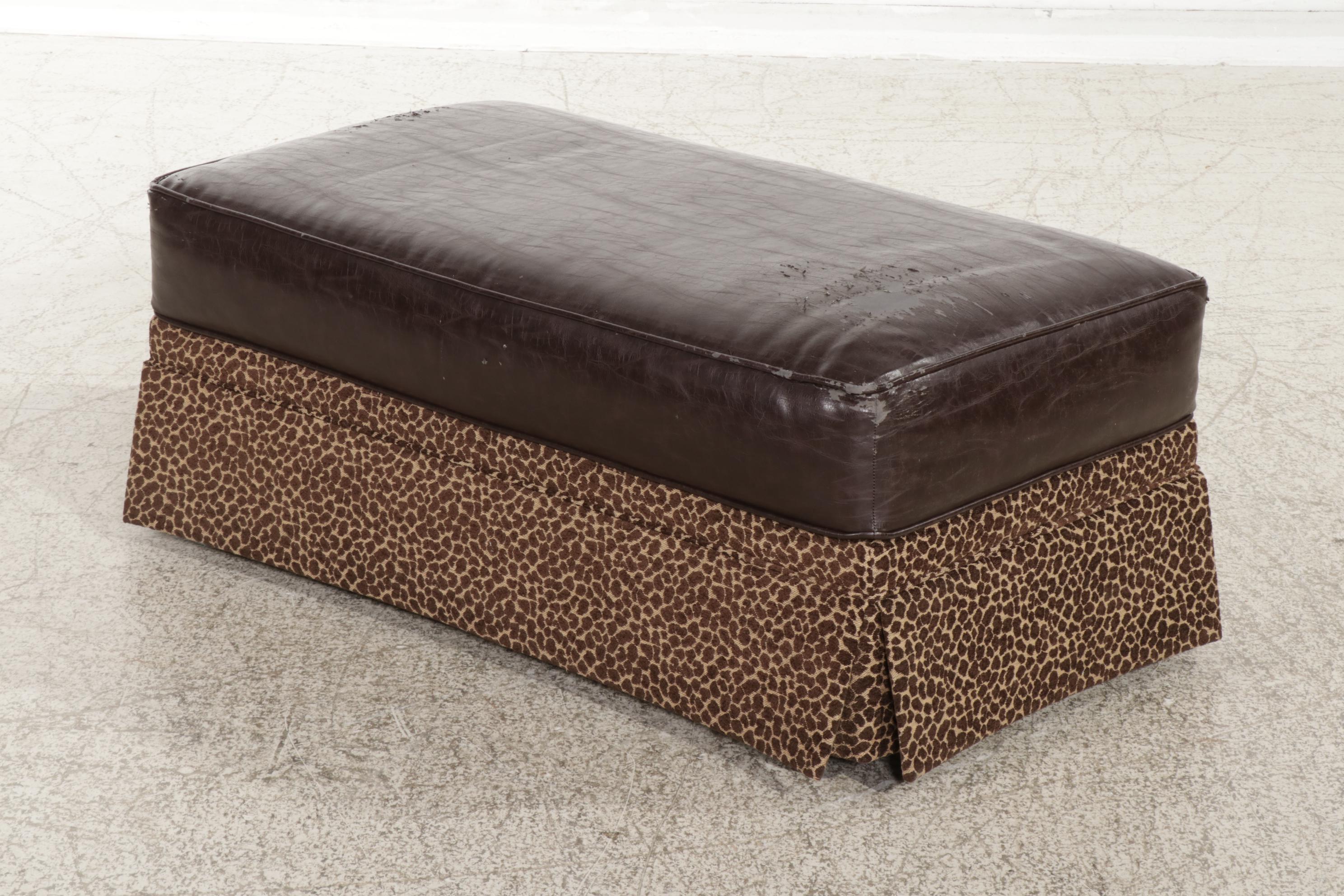 Norwalk Furniture Bonded Leather and Upholstered Sectional Sofa EBTH