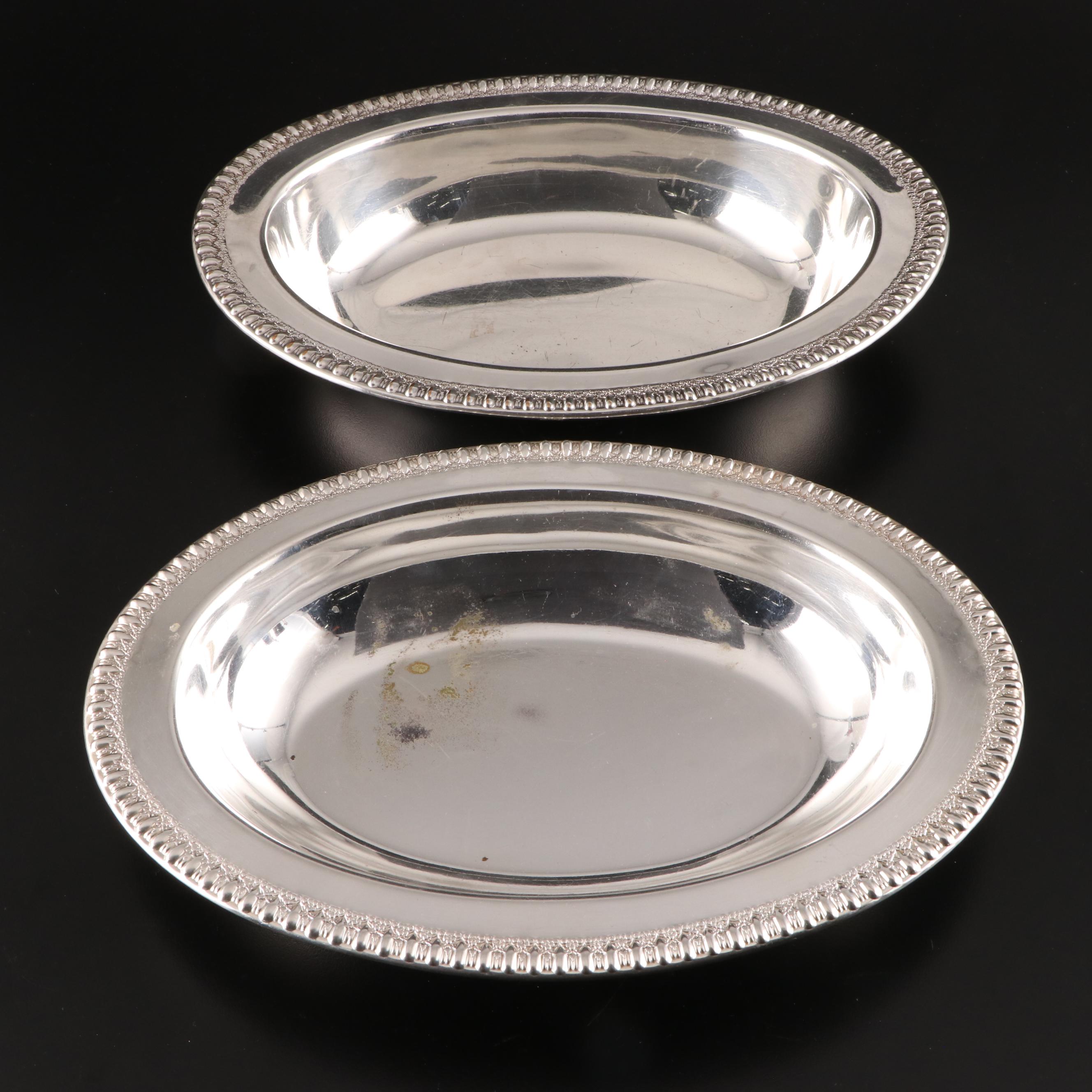 Neoclassical Biscuit Barrel with American Silver Plate Serveware