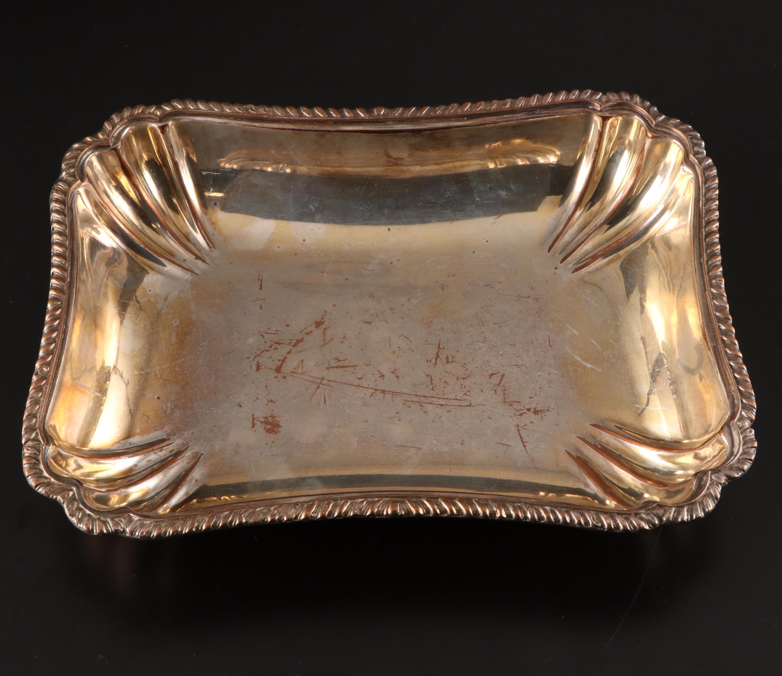 Neoclassical Biscuit Barrel with American Silver Plate Serveware