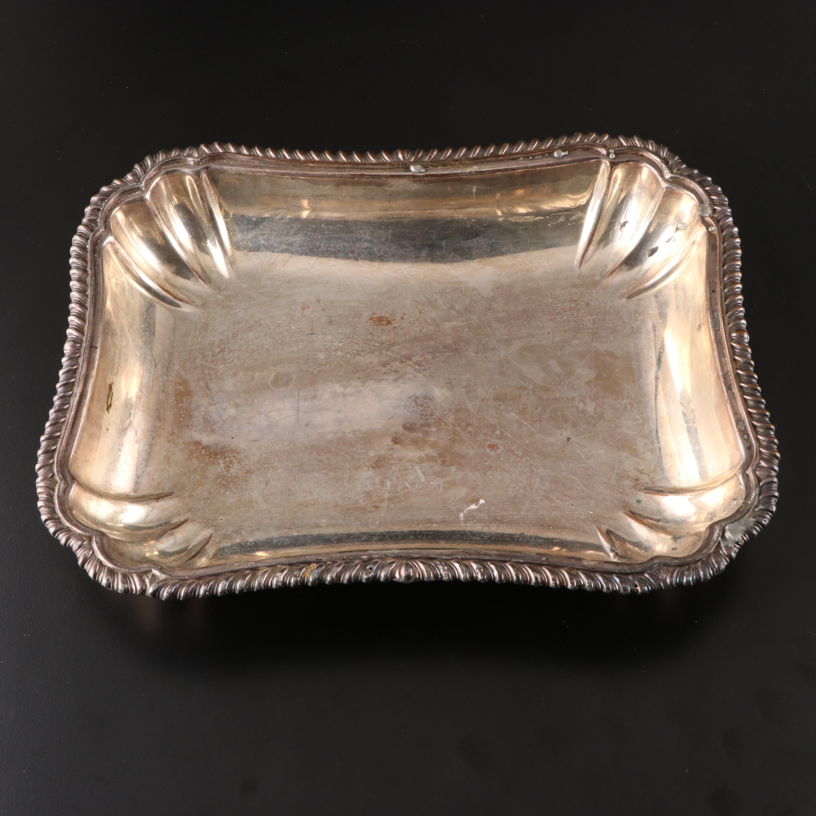 Neoclassical Biscuit Barrel with American Silver Plate Serveware