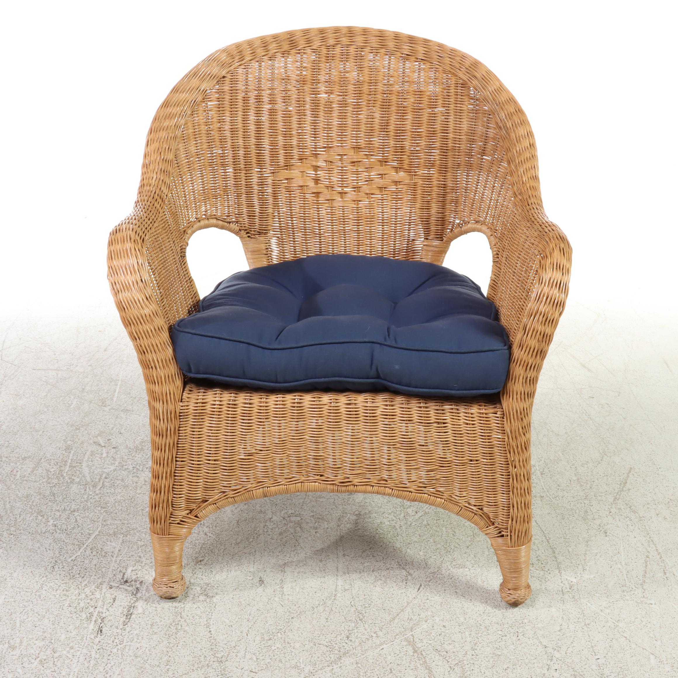 Pier 1 Imports Wicker and Rattan Patio Armchair EBTH