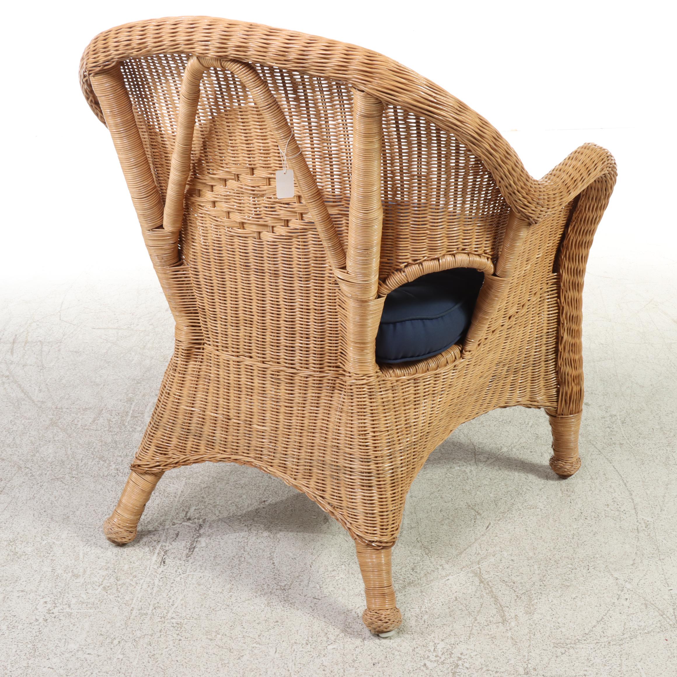 Pier 1 Imports Wicker and Rattan Patio Armchair EBTH