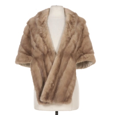 Mink Fur Stole with Shawl Collar by O'neil's, Mid-20th Century