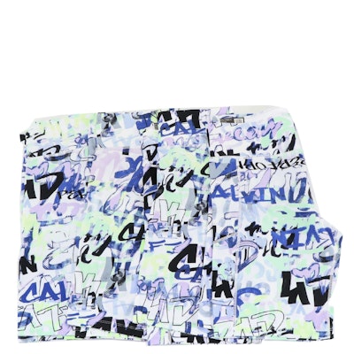Calvin Klein Printed High-Waisted Bike Shorts, New With Tags