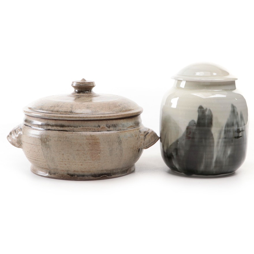 Art Pottery Earthenware Pot with Ceramic Jar