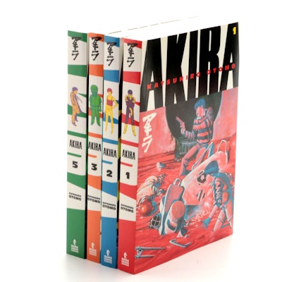 First Edition "Akira" Books 1-3 and Book 5 by Katsuhiro Otomo