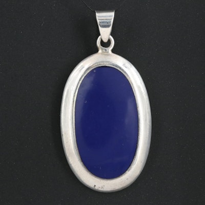 Sterling Faux Lapis Lazuli Pendant
