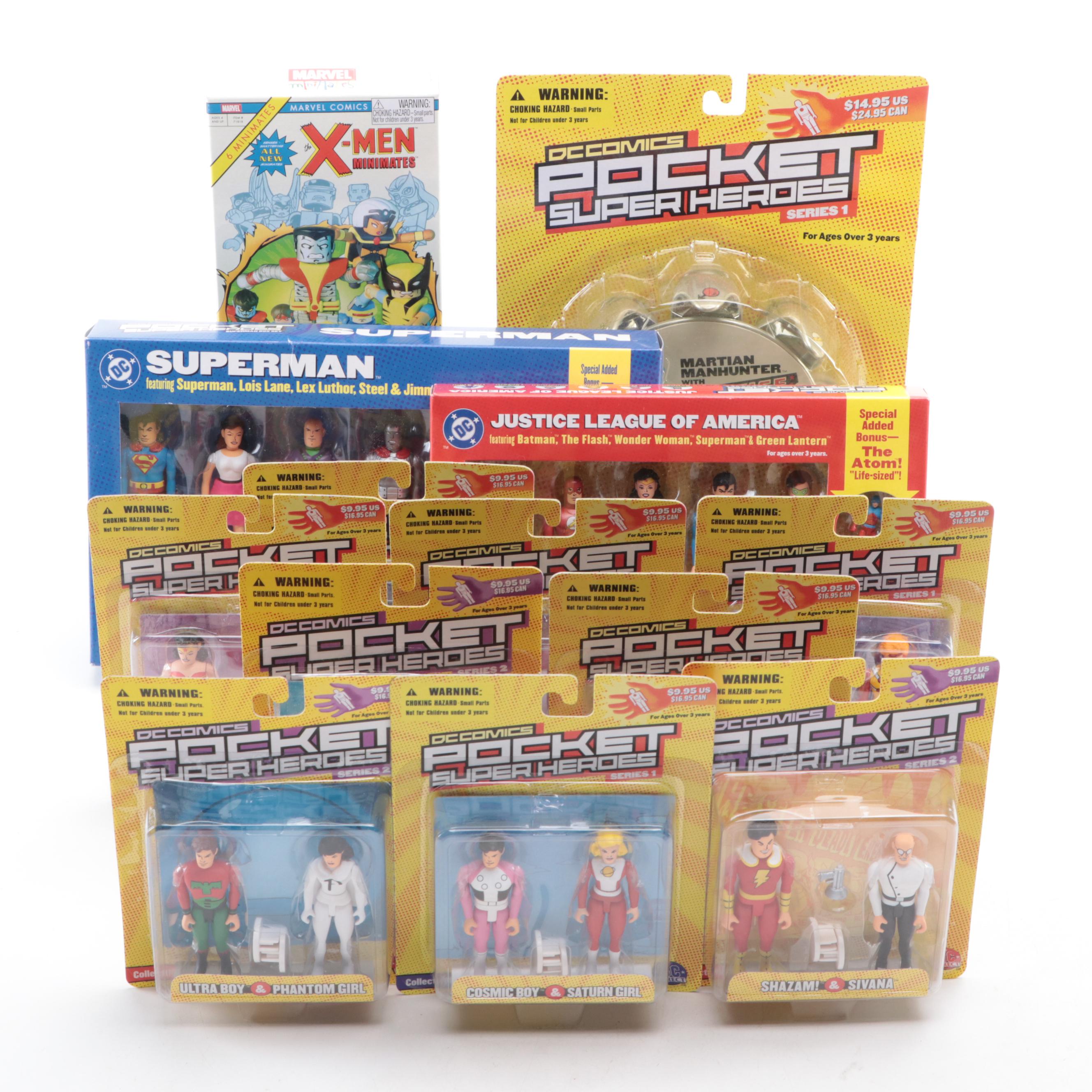DC Direct Pocket Super Heroes and Diamond XMen Minimates Action
