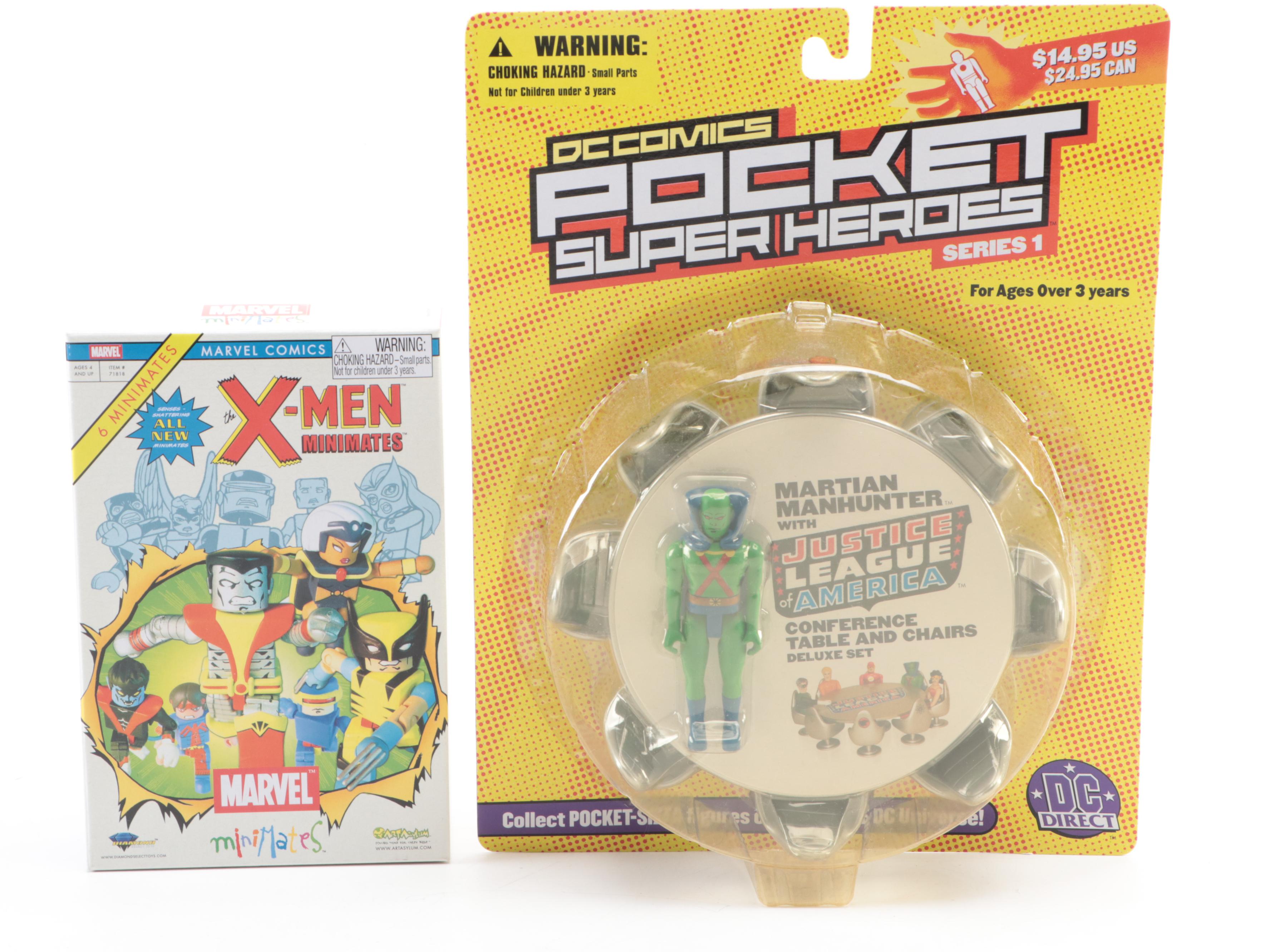 DC Direct Pocket Super Heroes and Diamond XMen Minimates Action