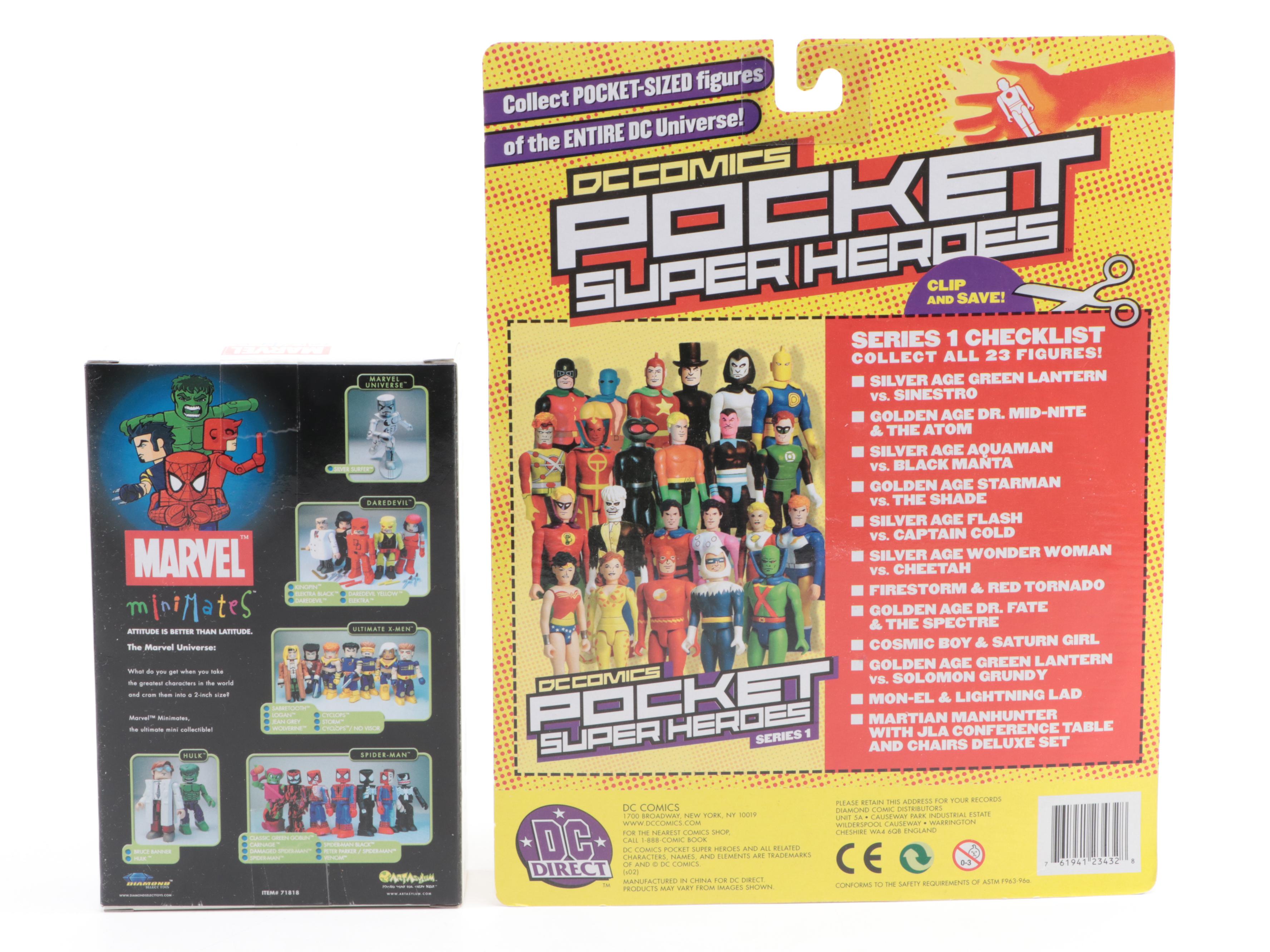 DC Direct Pocket Super Heroes and Diamond XMen Minimates Action