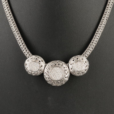 John Hardy Sterling Diamond Necklace