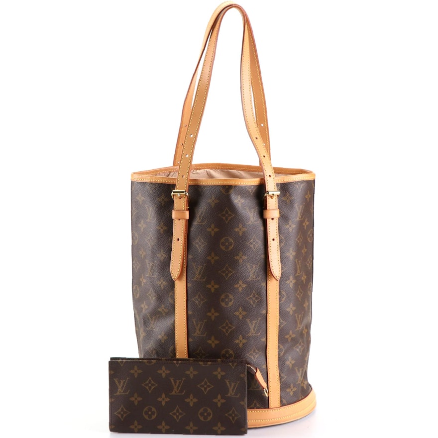 Louis Vuitton Bucket Bag GM in Monogram Canvas and Vachetta Leather with Pouch