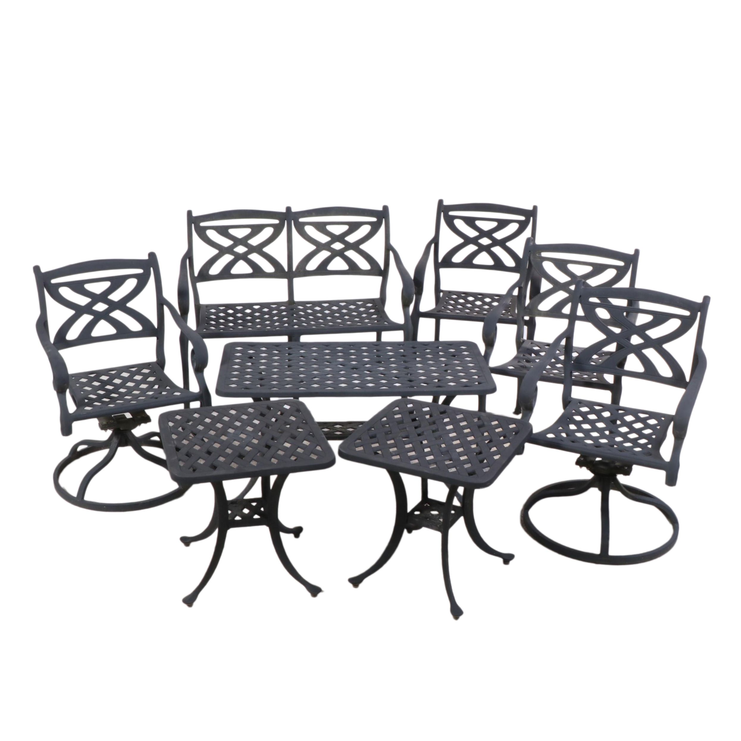 EightPiece Cast Aluminum Patio Furniture Set EBTH