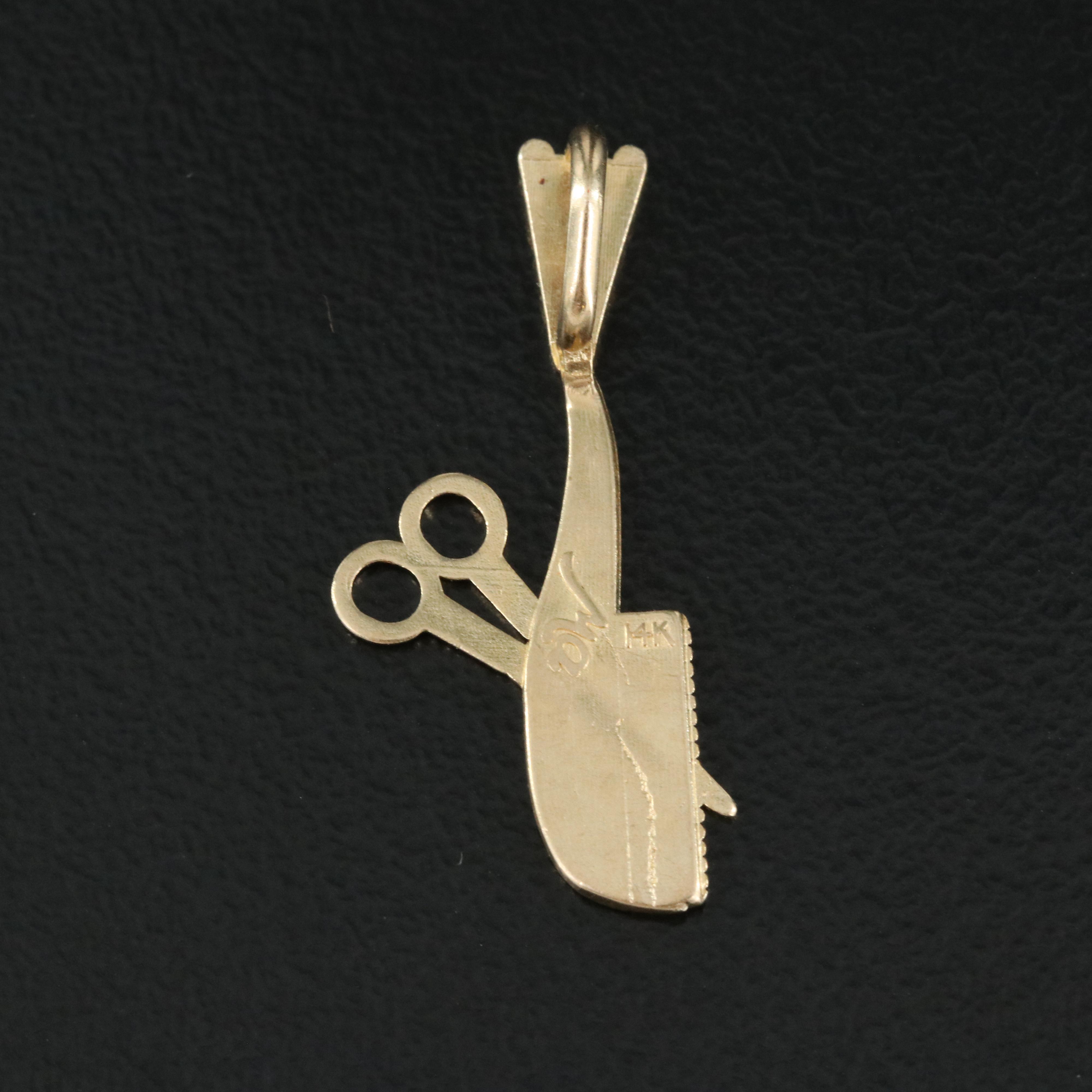 14K Comb with Scissor Pendant EBTH