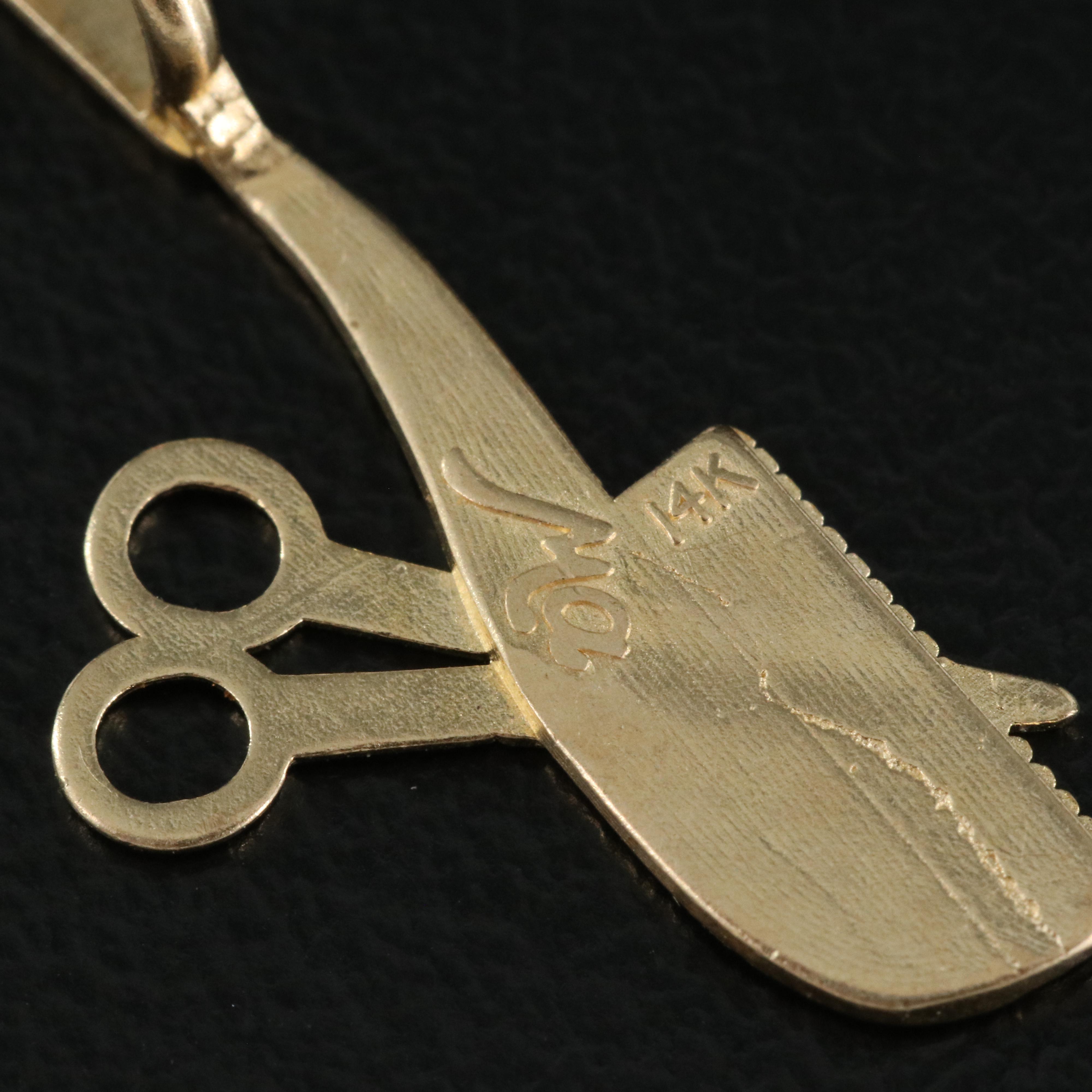 14K Comb with Scissor Pendant EBTH