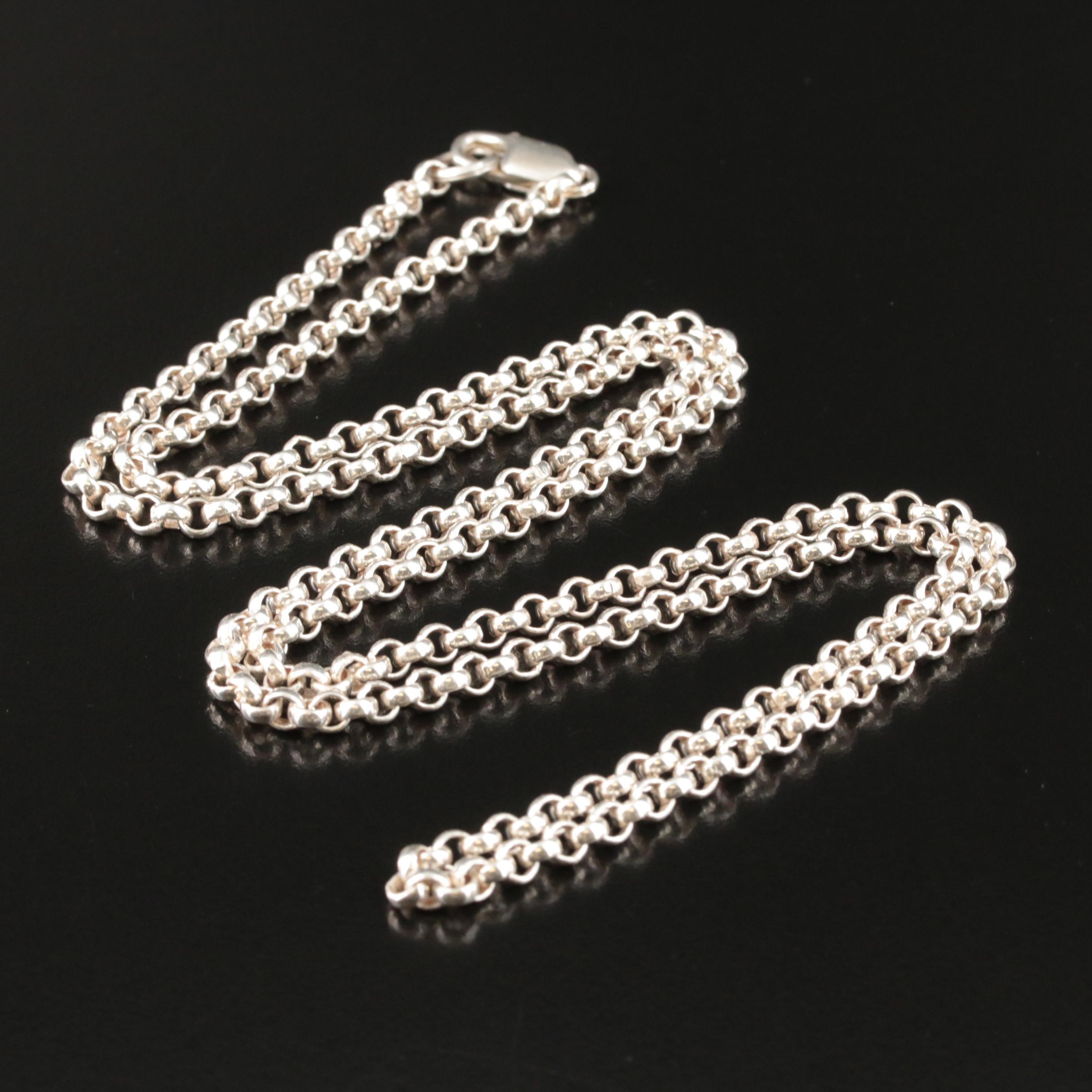 Sterling Rolo Chain Necklace EBTH