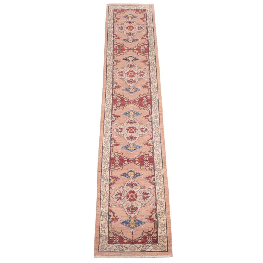 2'7 x 14'2 Hand-Knotted Indian Agra Carpet Runner