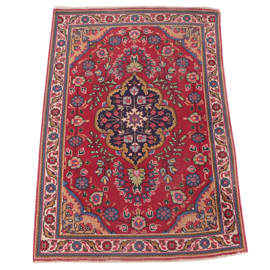 3'3 x 4'11 Hand-Knotted Persian Tabriz Accent Rug
