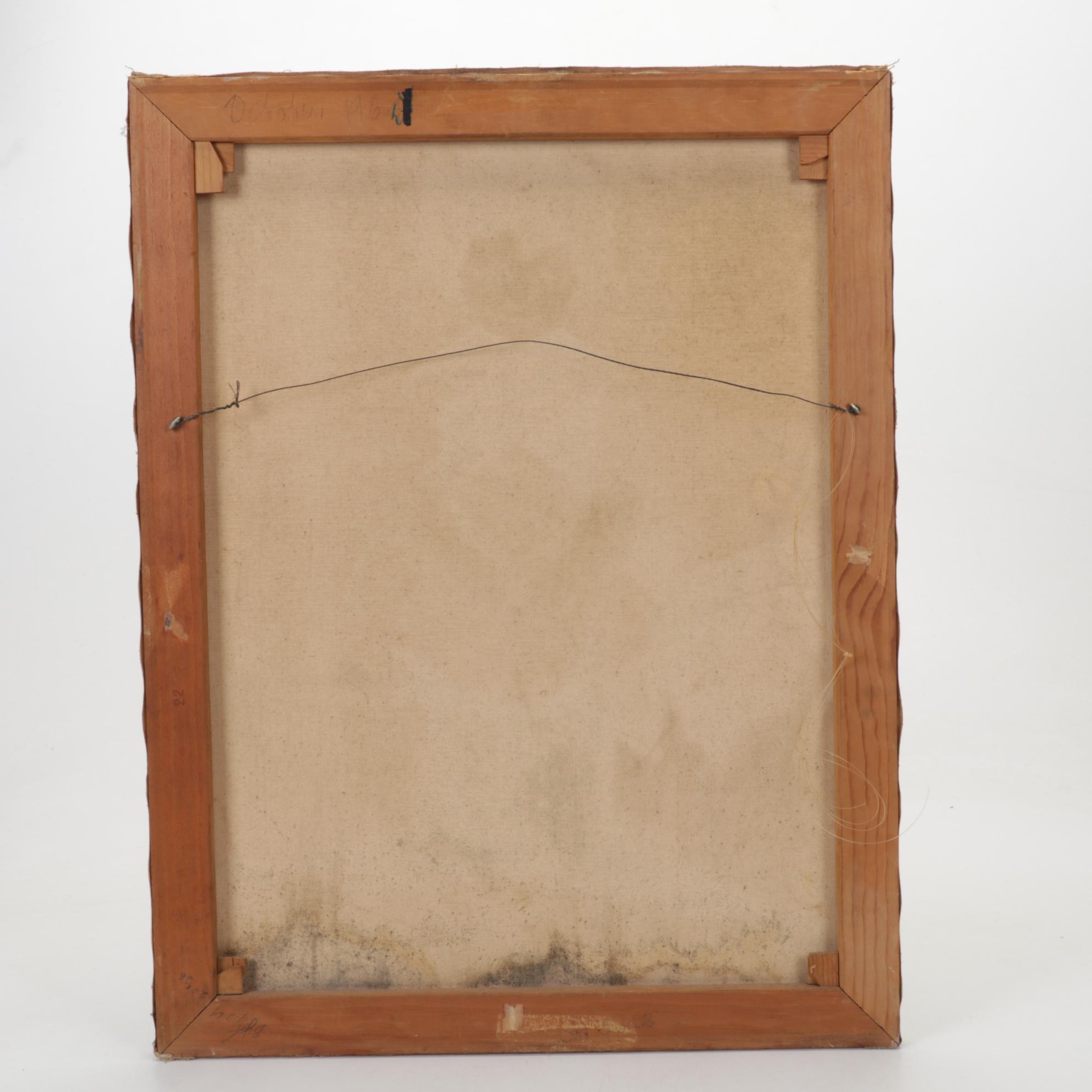 William Rigsby Folk Art Portrait Oil Painting of Young Girl, 1964 | EBTH