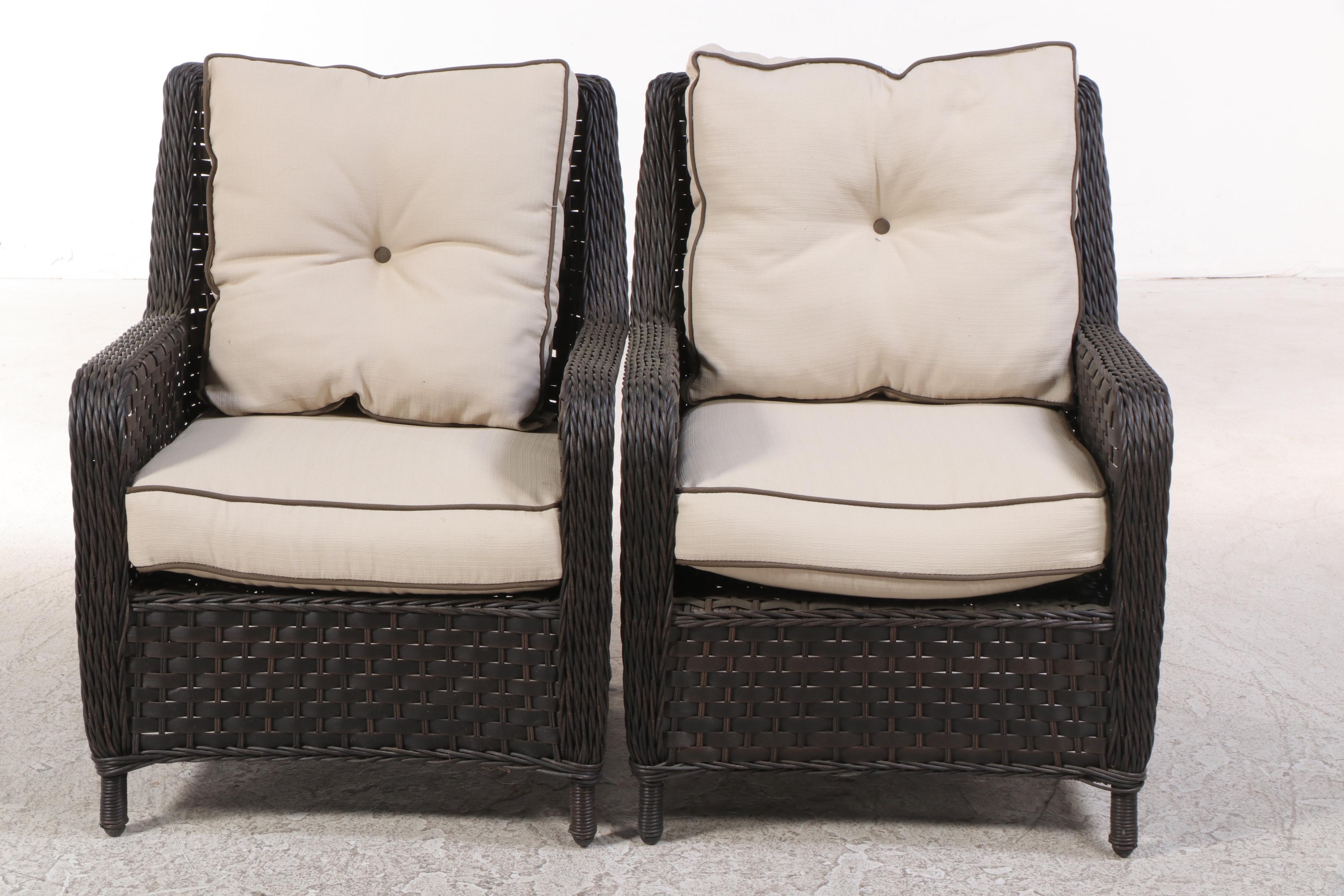 Treasure Garden Resin Wicker Patio Chairs, Loveseat, and Coffee Table